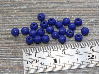 6mm Navy Blue Gumball Beads, Round Acrylic Loose Beads, Bubblegum Beads, Chunky Beads, Bubble Gum Beads, Smooth Plastic Round Beads #216