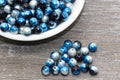 8mm Black Blue Mermaid Ombre Faux Pearl Acrylic Beads