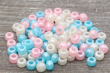 Multicolored Pony Beads, Acrylic Loose Beads, Mixed Color Plastic Bubblegum Beads, Chunky Beads, Spacer Beads #779