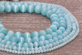 4mm aquamarine blue cat eye glass beads, round beads for jewelry making