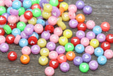 Assorted Heart Beads, Mix Colors Acrylic Heart Beads, Multicolor Plastic Heart Beads, Round Beads, Acrylic Symbol Beads, Size 7mm #762