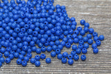 4mm Royal Blue Round Beads, Acrylic Gumball Beads, Blue Round Spacer Beads, Bubblegum Beads, Plastic Round Smooth Bead #224