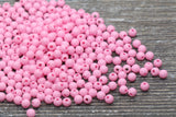 4mm Pink Round Beads, Acrylic Gumball Beads, Pink Round Spacer Beads, Bubblegum Beads, Plastic Round Smooth Bead #74