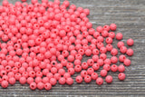 4mm Watermelon Pink Round Beads, Acrylic Gumball Beads, Pink Round Spacer Beads, Bubblegum Beads, Plastic Round Smooth Bead #785