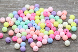 6mm Pastel Multicolored Gumball Beads, Round Acrylic Loose Beads, Bubblegum Beads, Chunky Beads, Smooth Round Plastic Beads #778