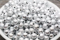 8mm Silver Gray Stardust Acrylic Beads