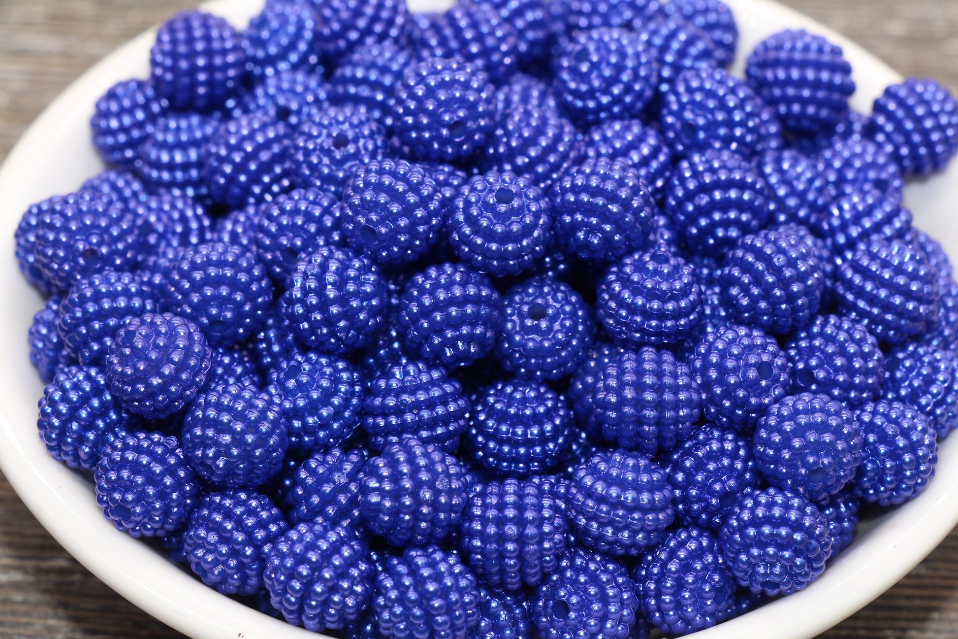 10mm Royal Blue Berry Beads, Imitation Pearl Acrylic Beads, Round Acrylic Loose Beads, Bubblegum Beads, Chunky Beads, Bubble Gum Beads, #799