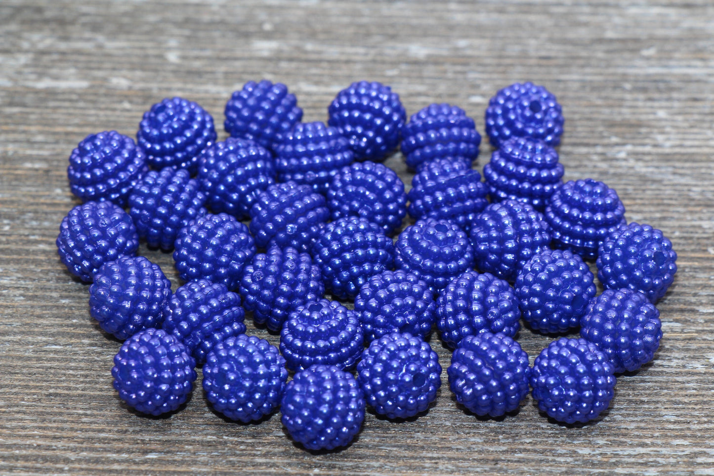 10mm Royal Blue Berry Beads, Imitation Pearl Acrylic Beads, Round Acrylic Loose Beads, Bubblegum Beads, Chunky Beads, Bubble Gum Beads, #799