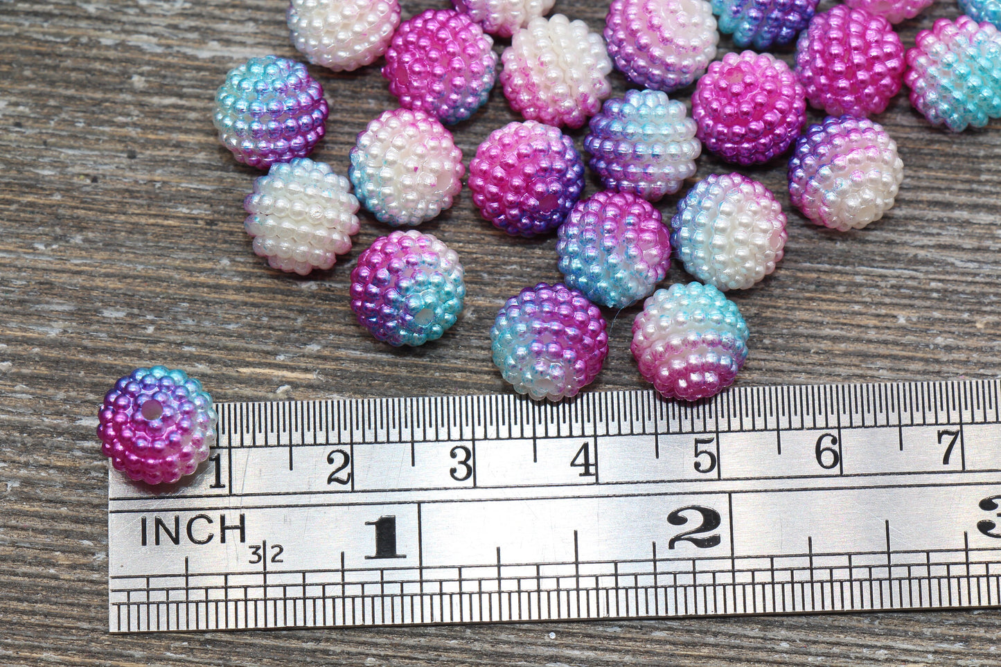 10mm Ombre Berry Beads, Imitation Pearl Acrylic Beads, Pearly Round Acrylic Loose Beads, Bubblegum Beads, Chunky Beads, #803