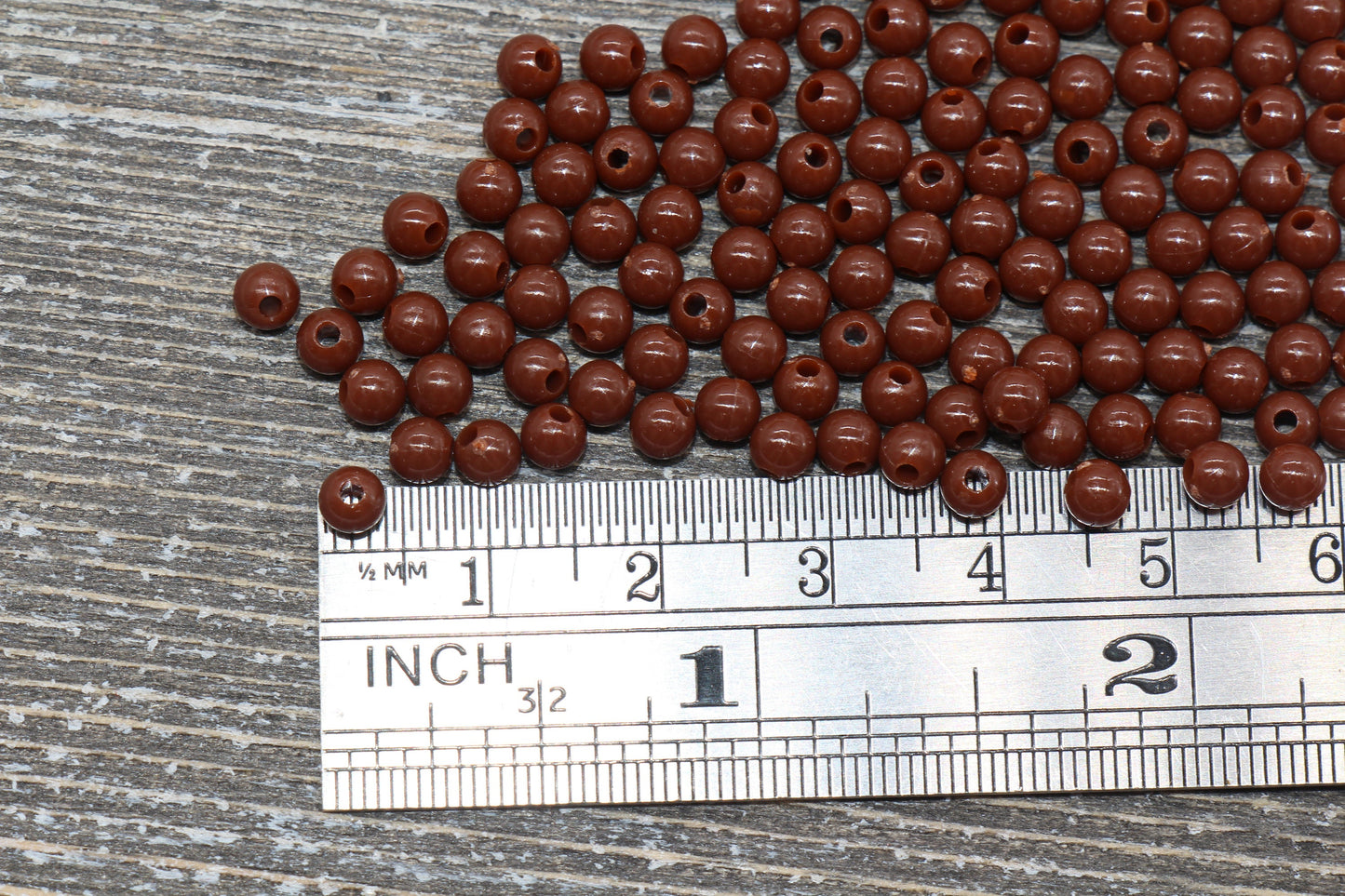 4mm Brown Round Beads, Acrylic Gumball Beads, Blue Round Spacer Beads, Bubblegum Beads, Plastic Round Smooth Bead #835