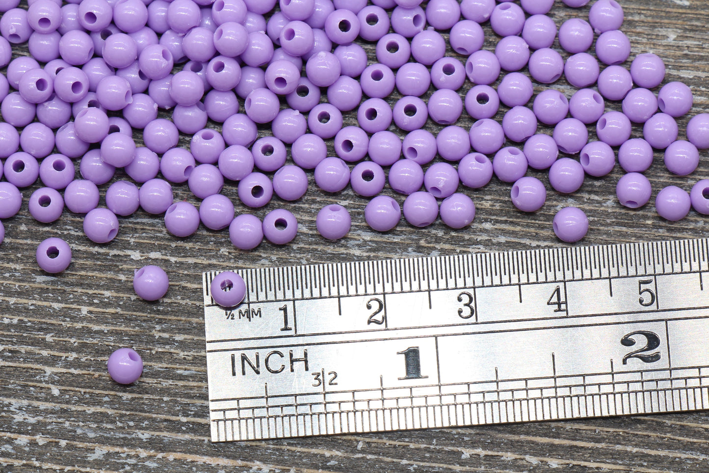 4mm Lavender Round Beads, Acrylic Gumball Beads, Light Purple Round Spacer Beads, Bubblegum Beads, Plastic Round Smooth Bead #75