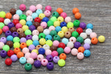 5mm Multicolored Gumball Beads, Mix Colors Round Acrylic Loose Beads, Plastic Round Bubblegum Beads, Smooth Round Beads #856