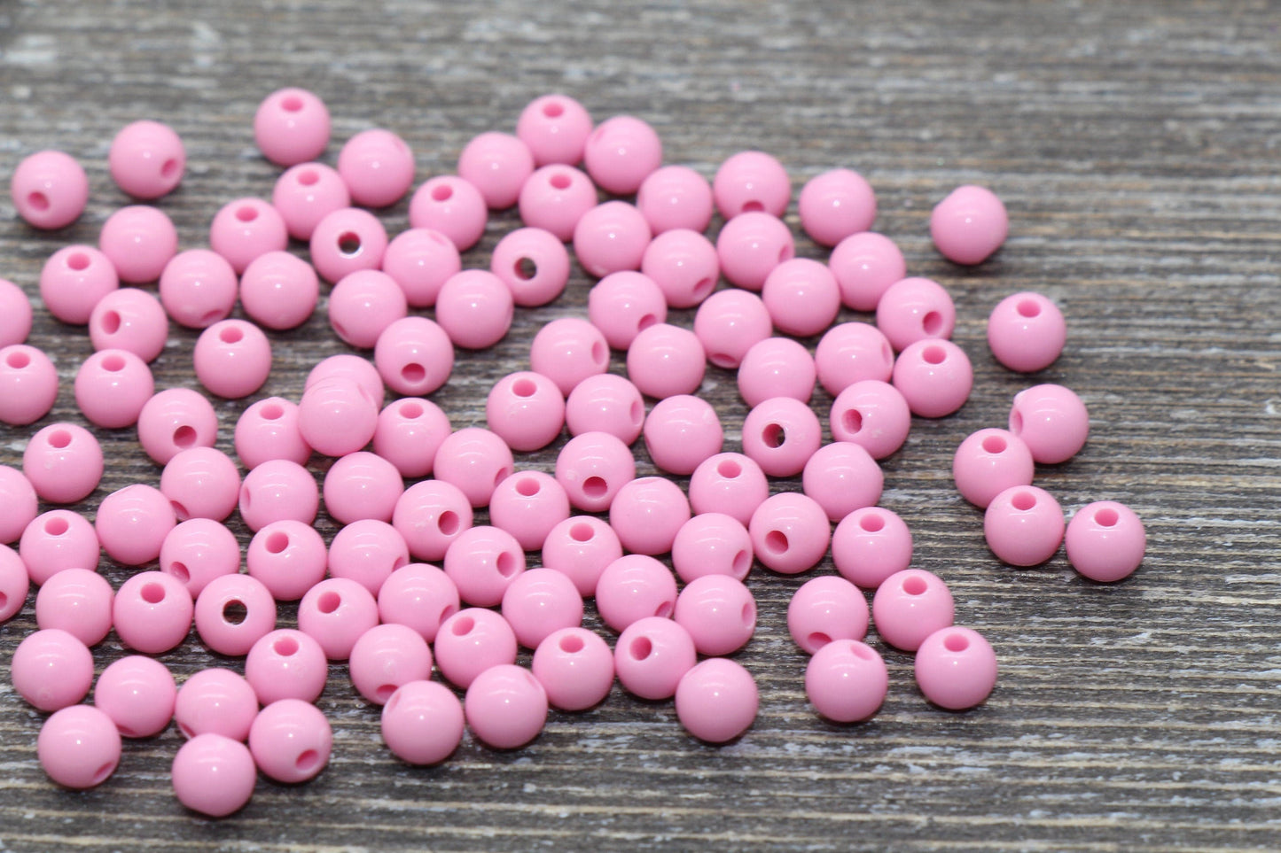 5mm Pink Gumball Beads, Pink Round Acrylic Loose Beads, Plastic Round Bubblegum Beads, Smooth Round Beads #861