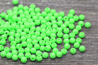 5mm Green Gumball Beads, Green Round Acrylic Loose Beads, Plastic Round Bubblegum Beads, Smooth Round Beads #862