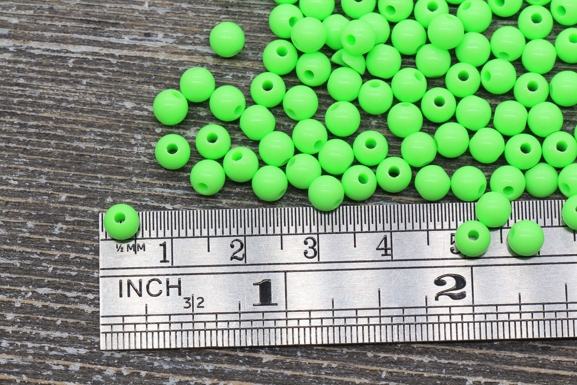 5mm Green Gumball Beads, Green Round Acrylic Loose Beads, Plastic Round Bubblegum Beads, Smooth Round Beads #862