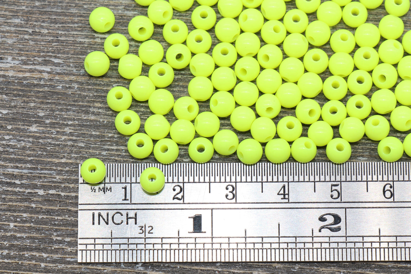 5mm Yellow Gumball Beads, Yellow Round Acrylic Loose Beads, Plastic Round Bubblegum Beads, Smooth Round Beads #864