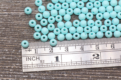 5mm Blue Gumball Beads, Blue Round Acrylic Loose Beads, Plastic Round Bubblegum Beads, Smooth Round Beads #868