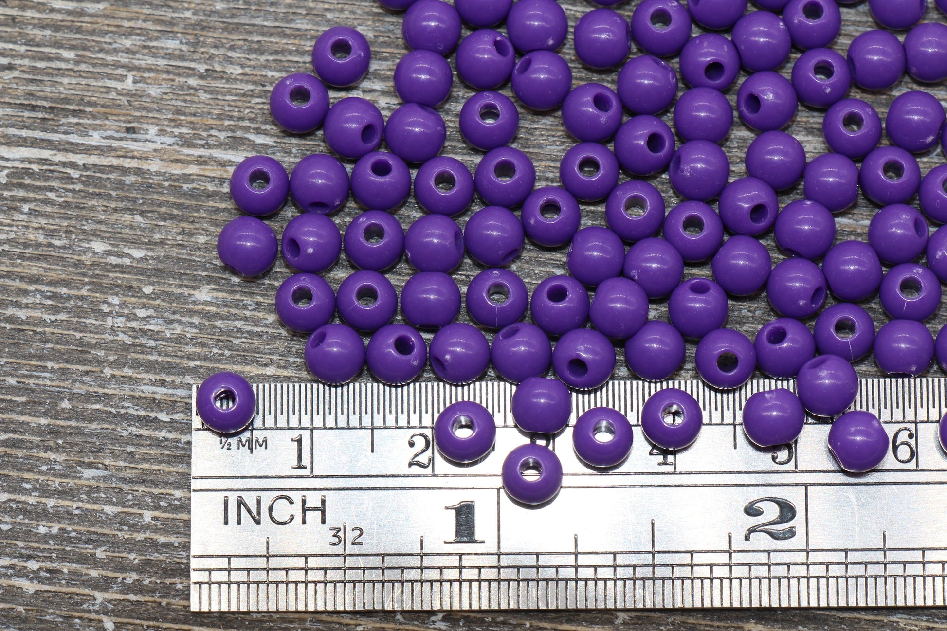 5mm Violet Gumball Beads, Purple Round Acrylic Loose Beads, Plastic Round Bubblegum Beads, Smooth Round Beads #874