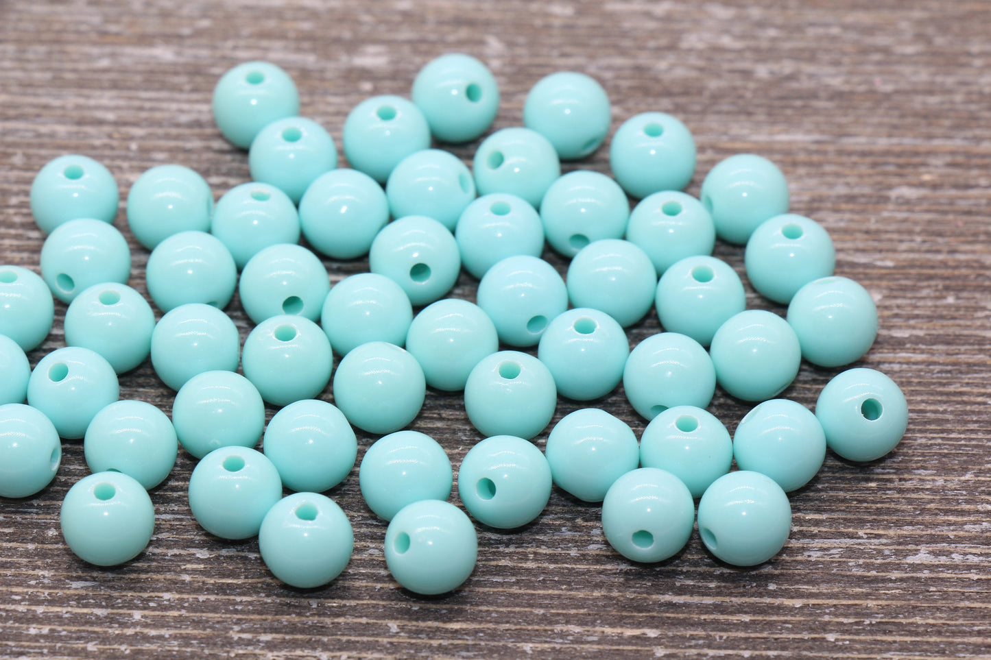 8mm Light Cyan Gumball Beads, Round Acrylic Loose Beads, Bubblegum Beads, Chunky Beads, Bubble Gum Beads, Smooth Plastic Round Beads #884