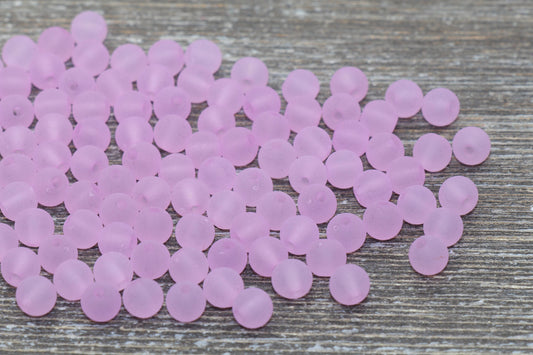 6mm Matte Light Purple Gumball Beads, Round Acrylic Loose Beads, Frosted Bubblegum Beads, Chunky Beads, Round Plastic Beads #662