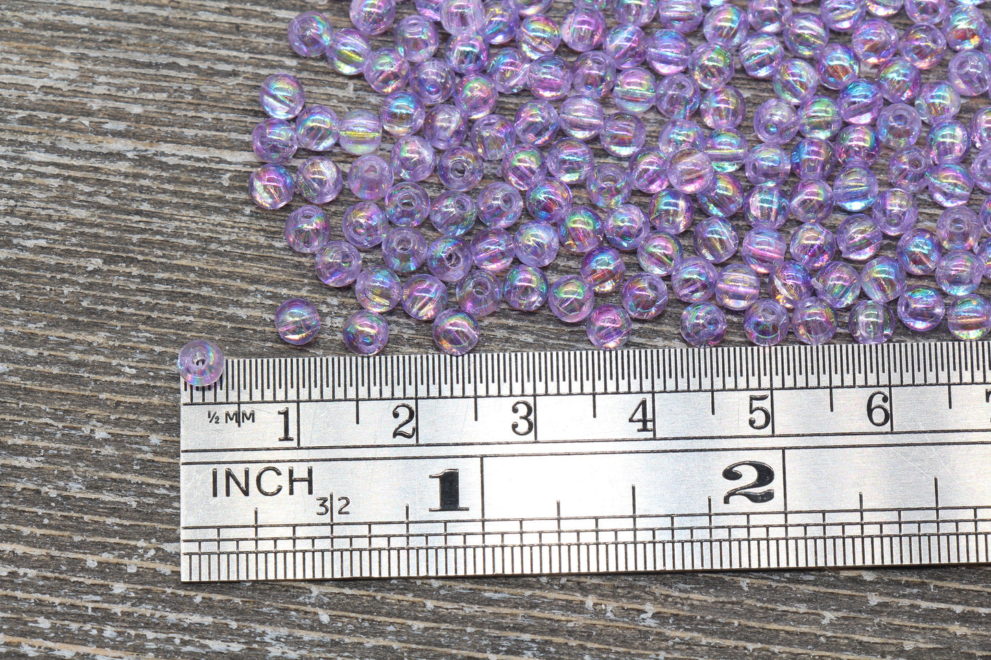 4mm Light Purple AB Round Beads, Iridescent Acrylic Gumball Beads, Transparent Round Spacer Beads, Bubblegum Beads, Plastic Round Bead #906