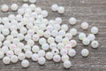6mm White AB Acrylic Gumball Beads
