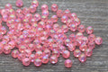 6mm Pink AB Acrylic Spacer Beads