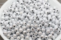 6mm Silver Gray Stardust Acrylic Beads