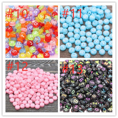 Alphabet Letter Acrylic Beads, Round Acrylic Beads, Plastic Letter Beads, Name Bracelet Beads, ABC Letter Beads, Name Beads, Name Inital 7mm