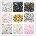 7mm White Black Acrylic Letter Beads