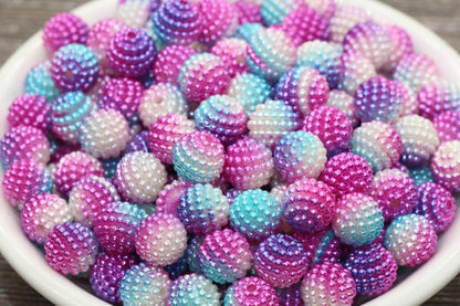 10mm Ombre Berry Beads, Imitation Pearl Acrylic Beads, Pearly Round Acrylic Loose Beads, Bubblegum Beads, Chunky Beads, #803