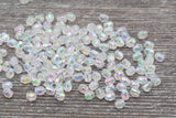 4mm Clear AB Faceted Beads, Iridescent Acrylic Gumball Beads, Transparent Faceted Spacer Beads, Bubblegum Beads, Plastic Rainbow Bead #947