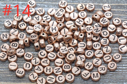 Alphabet Letter Acrylic Beads, Round Acrylic Beads, Plastic Letter Beads, Name Bracelet Beads, ABC Letter Beads, Name Beads, Name Inital 7mm