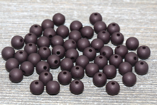 8mm Matte Black Gumball Beads, Round Acrylic Loose Beads, Bubblegum Beads, Chunky Beads, Bubble Gum Beads, Smooth Plastic Round Beads #827