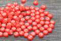 7mm Orange Red Acrylic Letter Beads