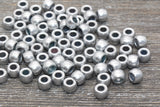 Matte Silver Pony Beads, Acrylic Loose Gold Beads, Plastic Bubblegum Beads, Chunky Beads, Spacer Beads #970