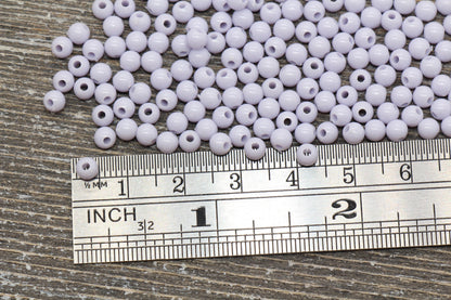 4mm Light Lavender Round Beads, Acrylic Gumball Beads, Lavender Round Spacer Beads, Bubblegum Beads, Plastic Round Smooth Bead #832