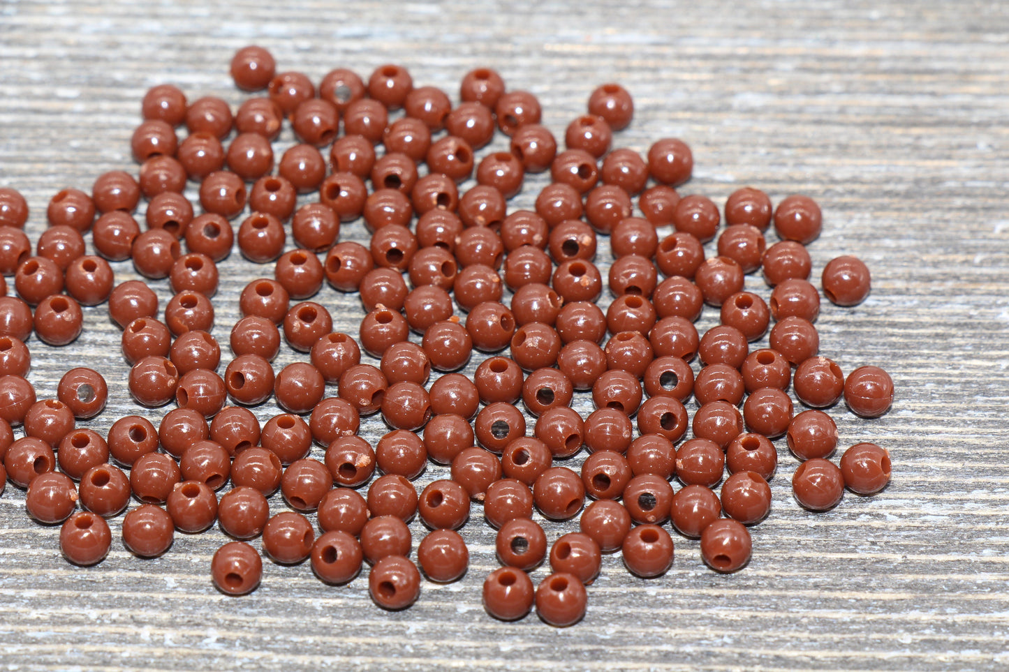 4mm Brown Round Beads, Acrylic Gumball Beads, Blue Round Spacer Beads, Bubblegum Beads, Plastic Round Smooth Bead #835