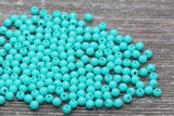 4mm Turquoise Round Beads, Acrylic Gumball Beads, Round Spacer Beads, Bubblegum Beads, Plastic Round Smooth Bead #839
