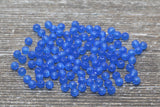4mm Royal Blue Round Beads, Translucent Blue Round Gumball Beads, Round Spacer Beads, Bubblegum Beads, Plastic Round Smooth Bead #851