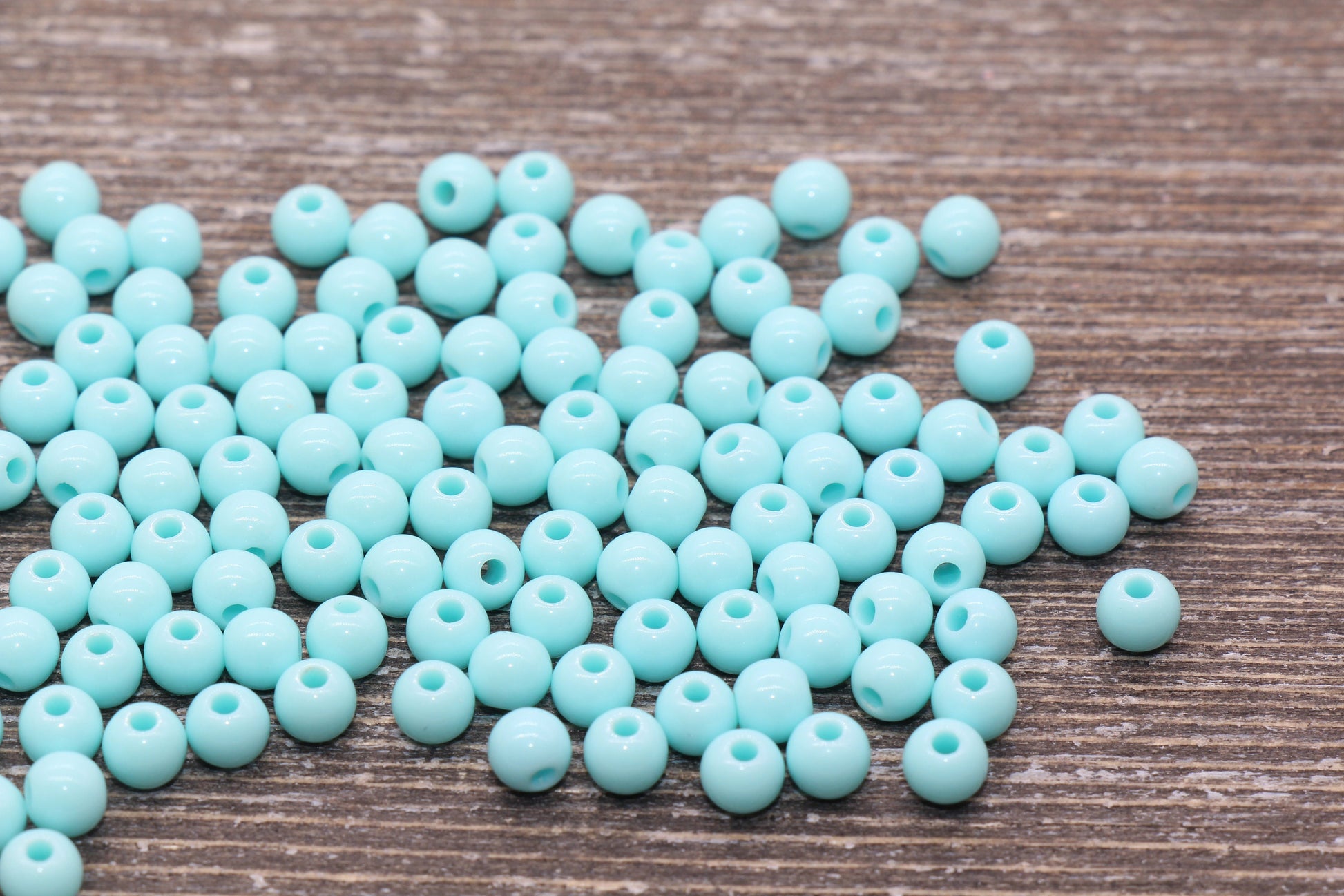 5mm Blue Gumball Beads, Blue Round Acrylic Loose Beads, Plastic Round Bubblegum Beads, Smooth Round Beads #868