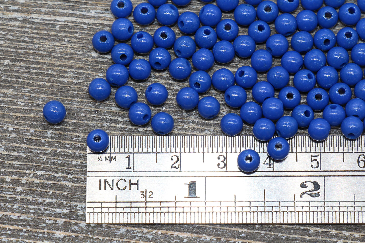 5mm Royal Blue Gumball Beads, Royal Blue Round Acrylic Loose Beads, Plastic Round Bubblegum Beads, Smooth Round Beads #871