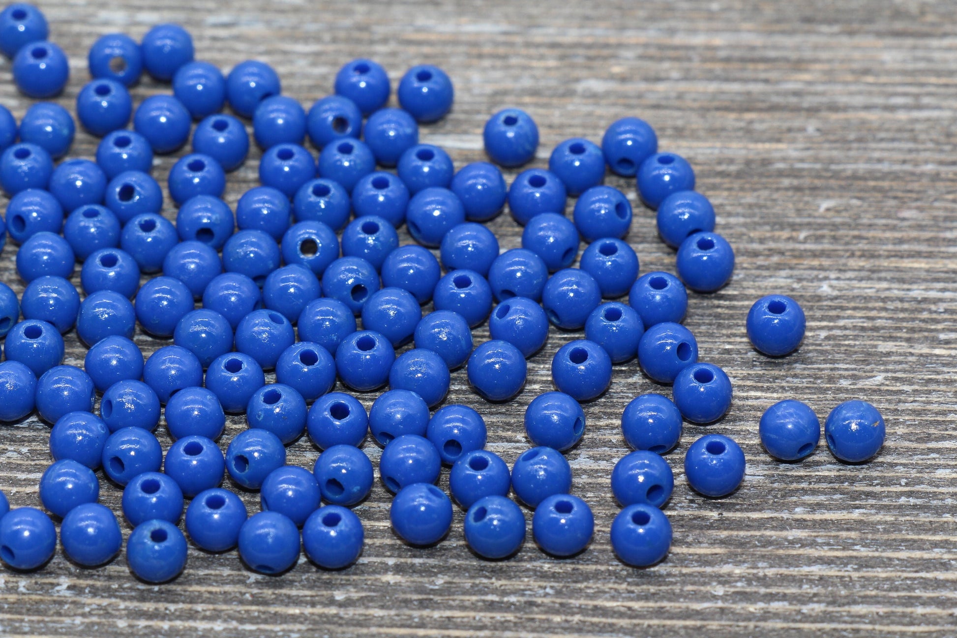 5mm Royal Blue Gumball Beads, Royal Blue Round Acrylic Loose Beads, Plastic Round Bubblegum Beads, Smooth Round Beads #871