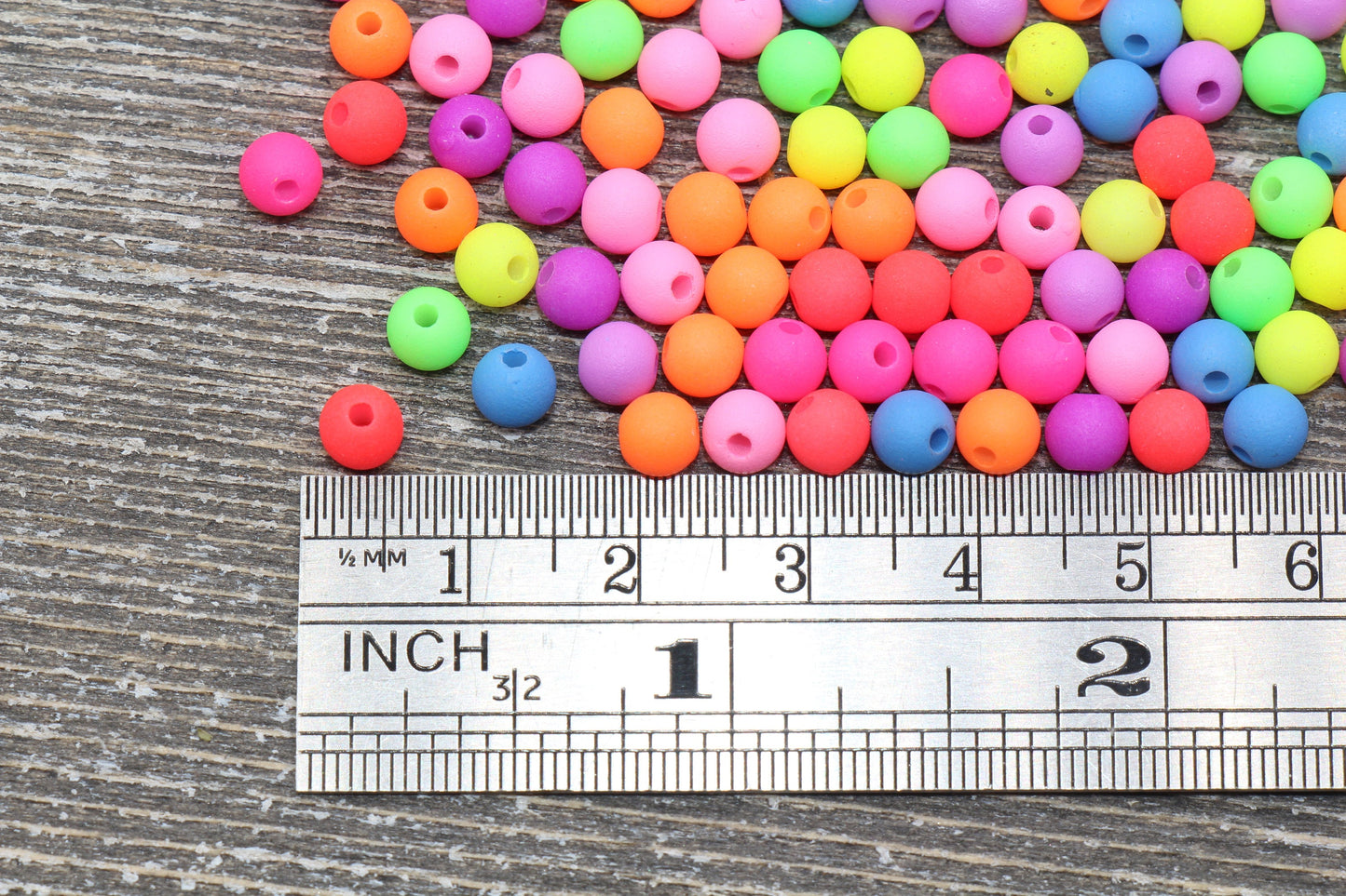 5mm Matte Multicolored Gumball Beads, Mix Colors Round Acrylic Loose Beads, Plastic Round Bubblegum Beads, Matte Round Beads #985