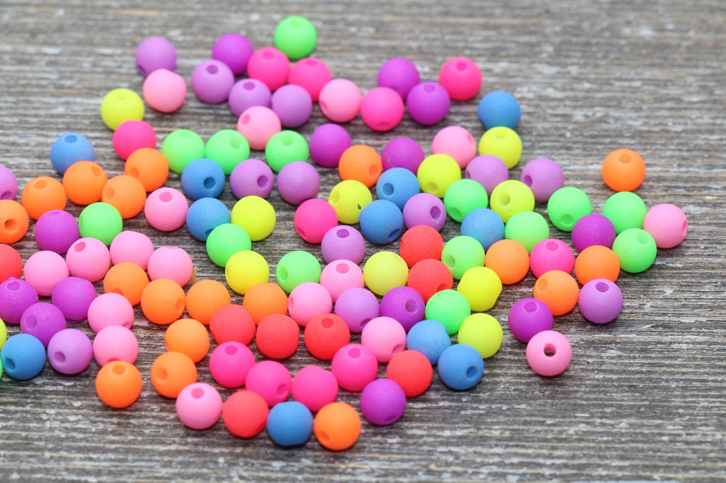 5mm Matte Multicolored Gumball Beads, Mix Colors Round Acrylic Loose Beads, Plastic Round Bubblegum Beads, Matte Round Beads #985