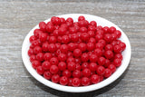 8mm Garnet Red Gumball Beads, Round Acrylic Loose Beads, Bubblegum Beads, Chunky Beads, Bubble Gum Beads, Smooth Plastic Round Beads #998