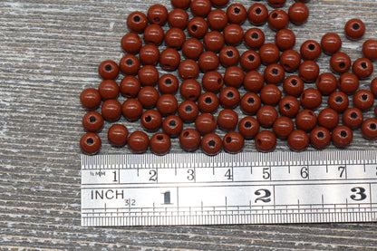 6mm Brown Gumball Beads, Round Acrylic Loose Beads, Chunky Beads, Bubblegum Beads, Smooth Plastic Beads #1001