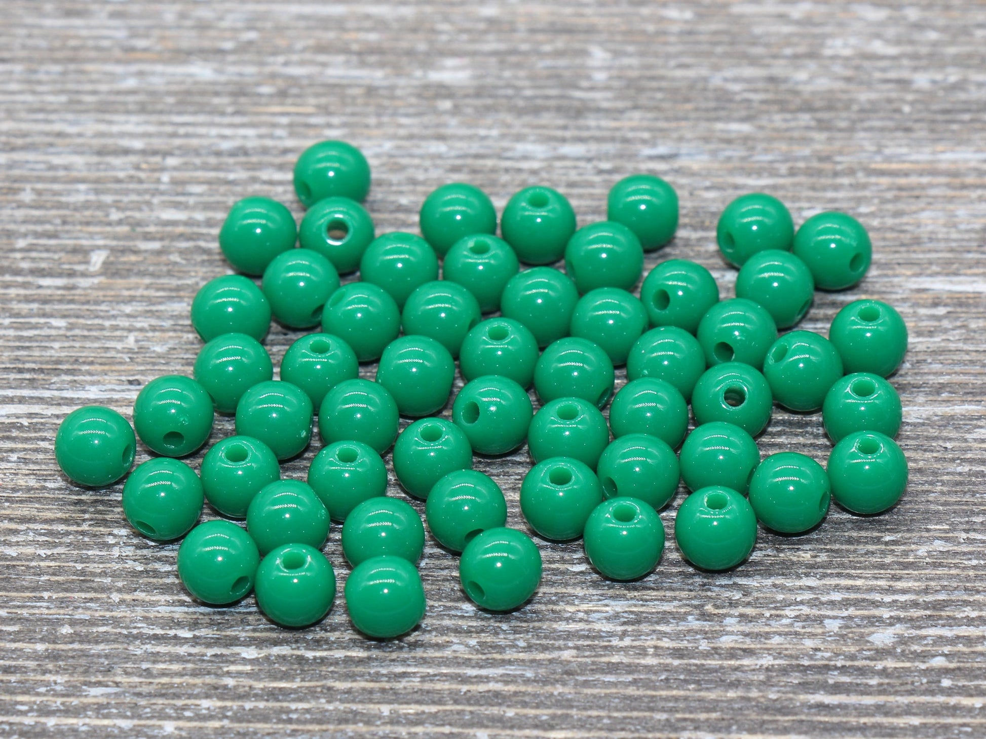 6mm Green Gumball Beads, Round Acrylic Loose Beads, Bubblegum Beads, Chunky Beads, Bubble Gum Beads, Smooth Plastic Round Beads #275