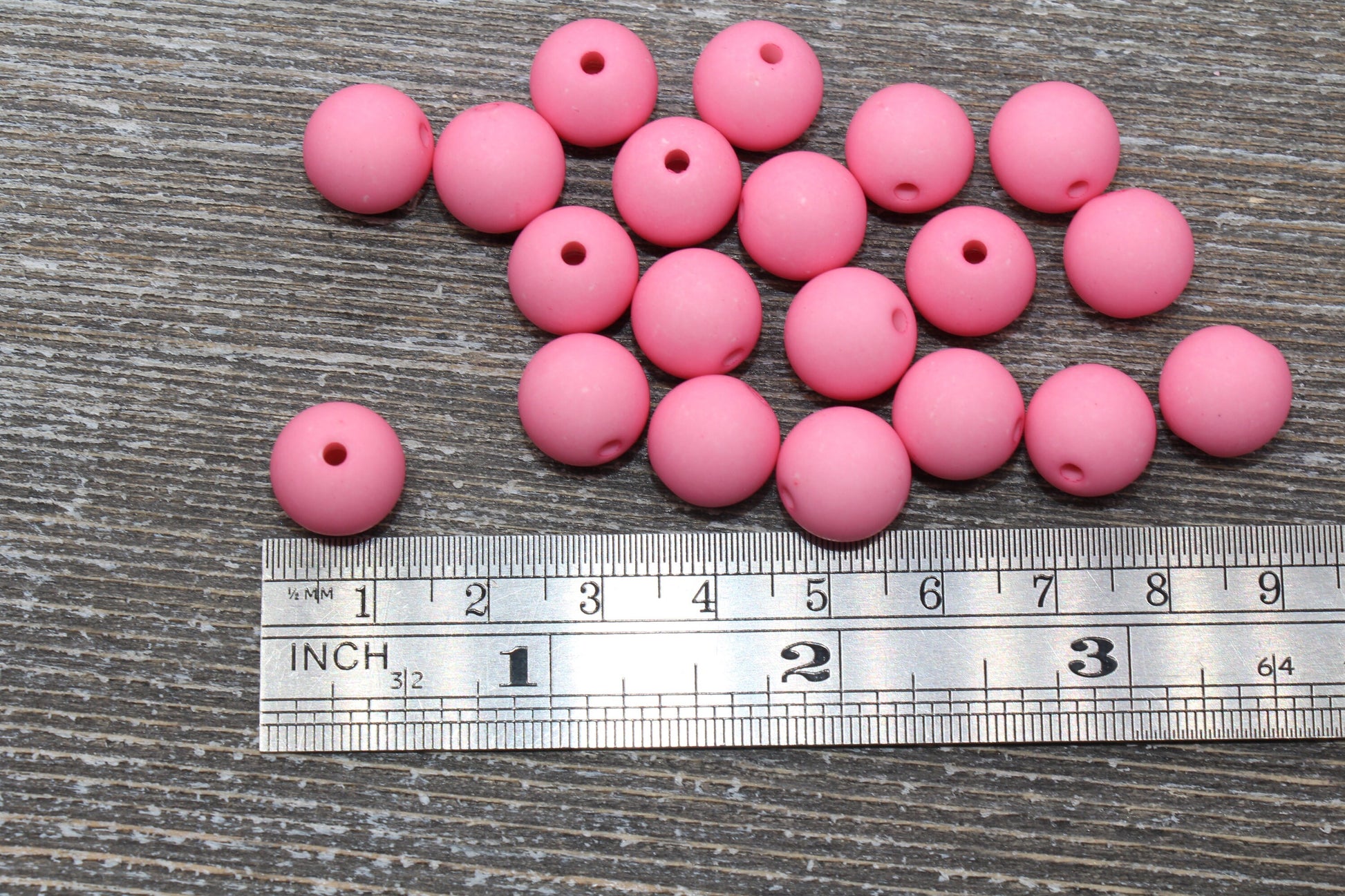 12mm Matte Pink Gumball Beads, Round Acrylic Loose Beads, Solid Bubblegum Beads, Chunky Beads, Round Plastic Beads #618