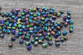 4mm Black AB Faceted Acrylic Beads